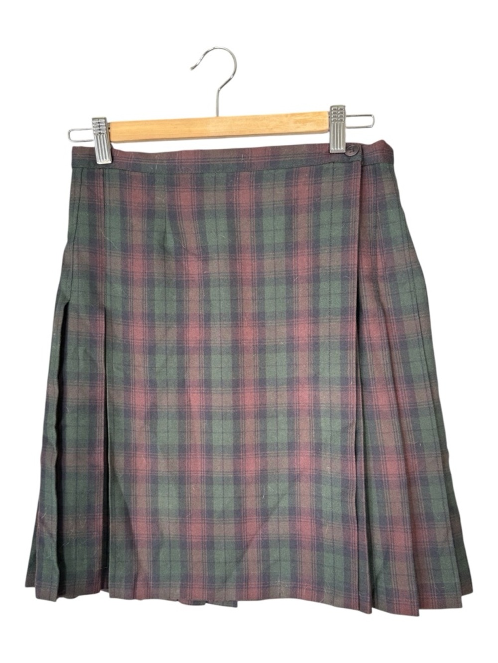 Vintage Laura Ashley 100% Wool Plaid Pleated Mini Skirt Academia Kilt Preppy S